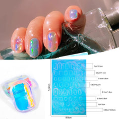 SILPECWEE lámina aurora para uñas cuadradas, brillo dinámico para cualquier ocasión.