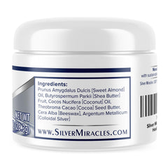 Ingredientes naturales y manteca de karité para hidratación suave con Silver Miracles.