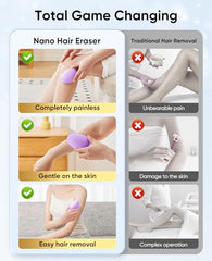 SILVLF erasor pelo cristal durante uso en piernas.