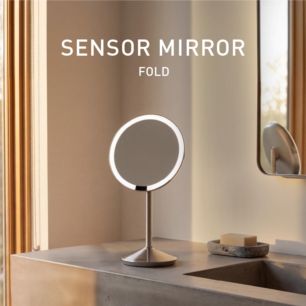 simplehuman espejo sensor con iluminación Tru-Lux para ver colores con precisión