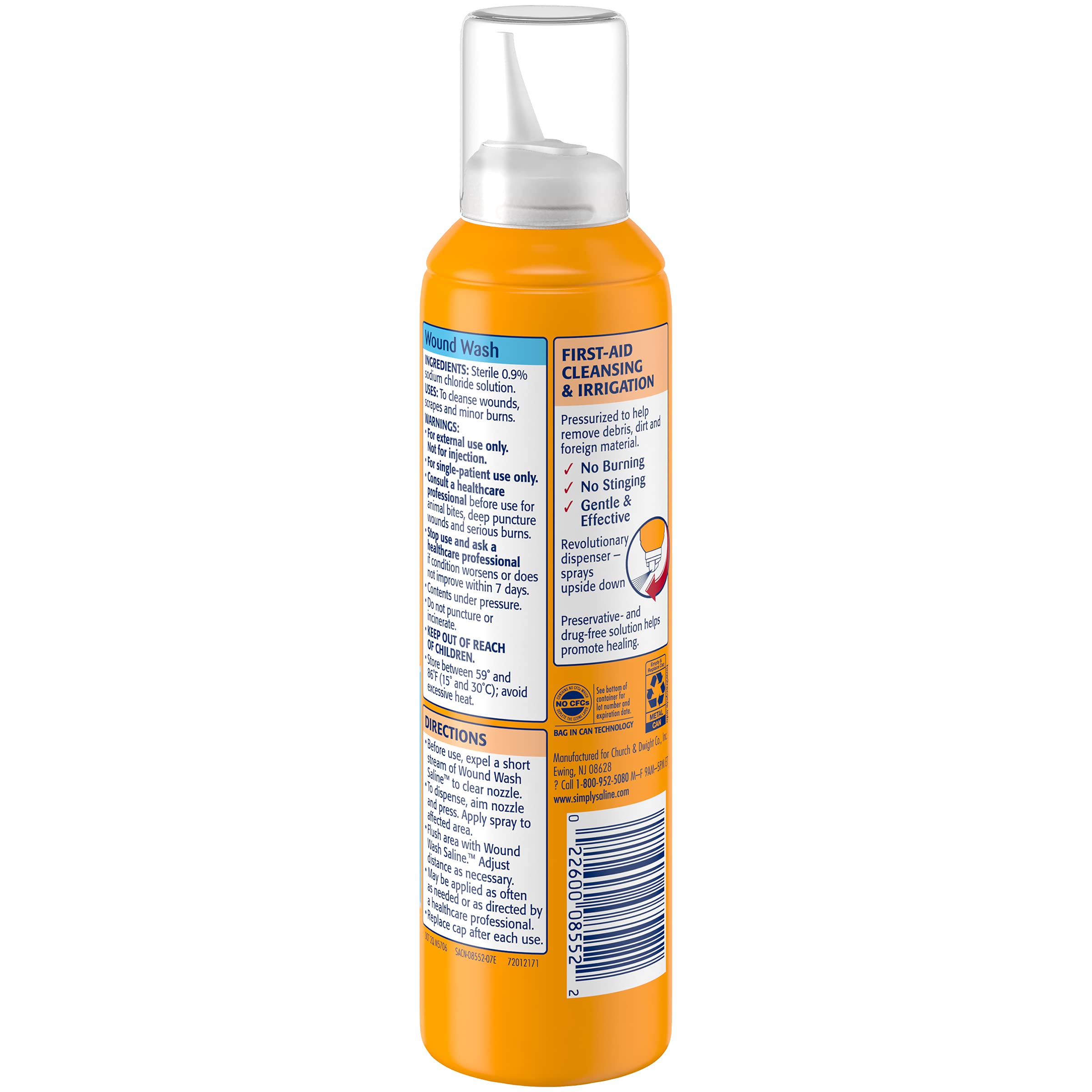 Simply Saline uso-una-mano facilita cuidado rápido de heridas.