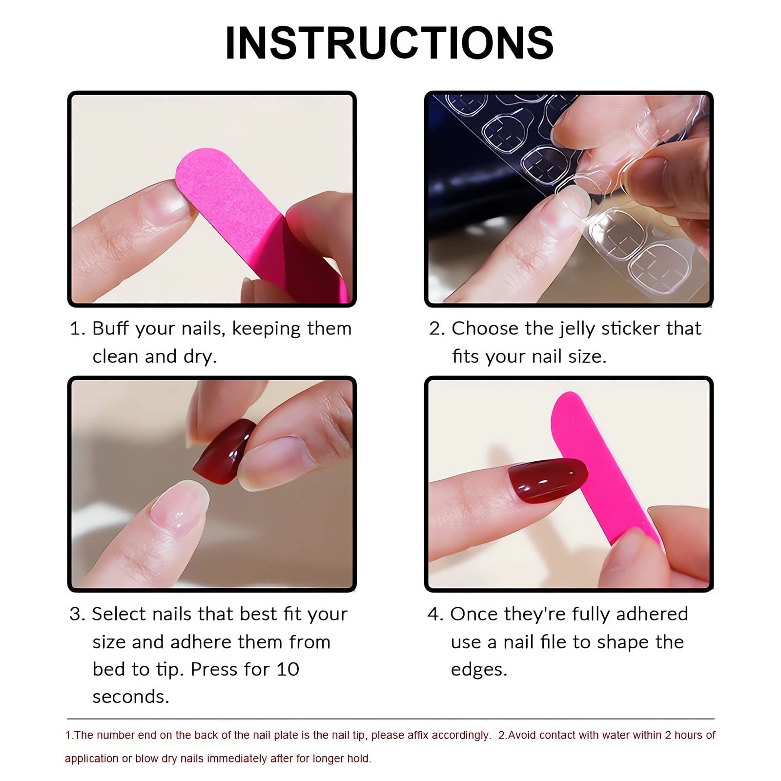 SINSEN Guía de aplicación rápida para uñas adheribles, ideal para principiantes.