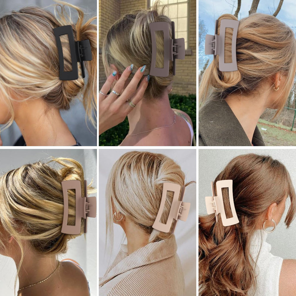 Sisiaipu accesorio acrílico para peinado chocolate, clip grande y resistente para día a día