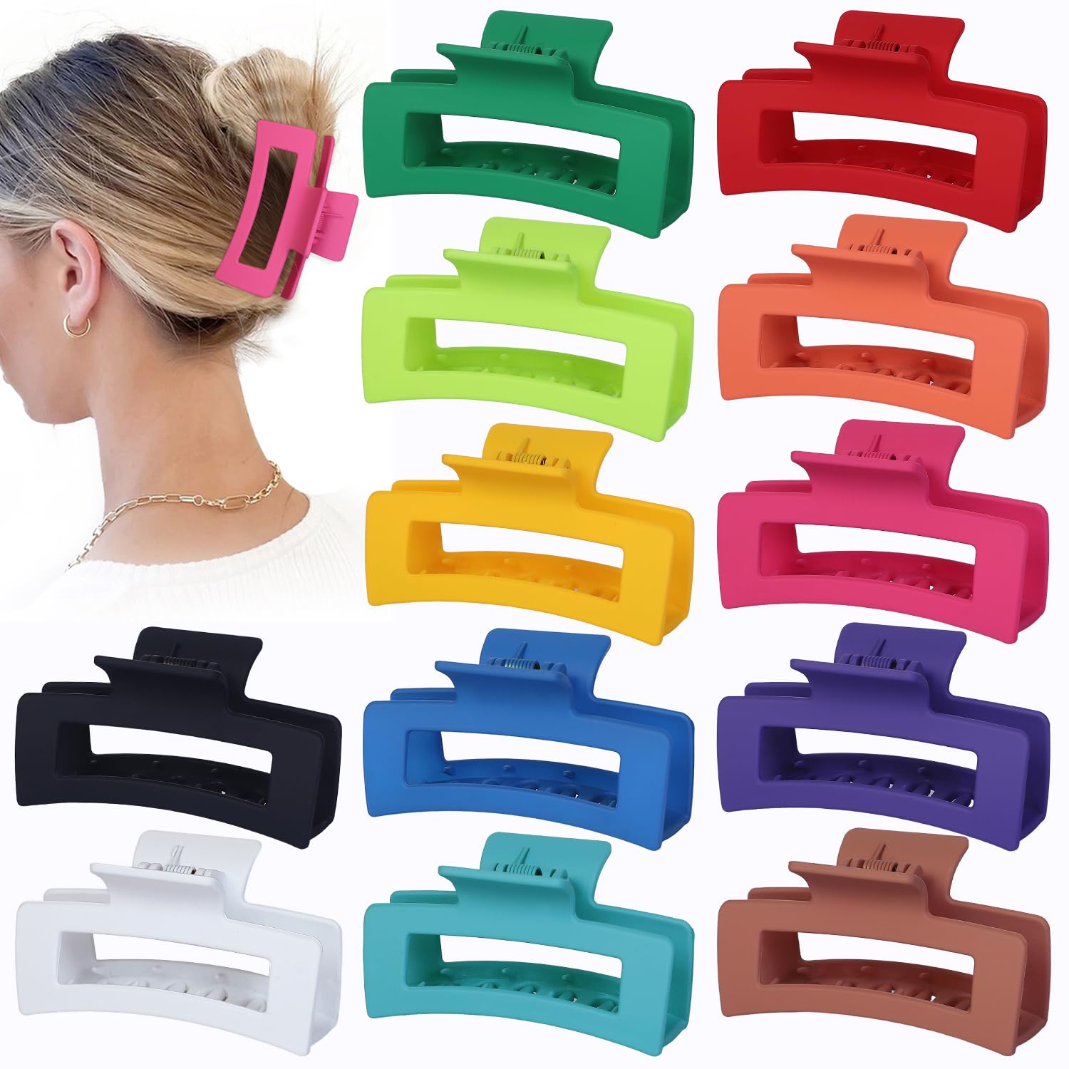 Clip pelo rectangular de Sisiaipu 3,5 pulgadas para peinados firmes.