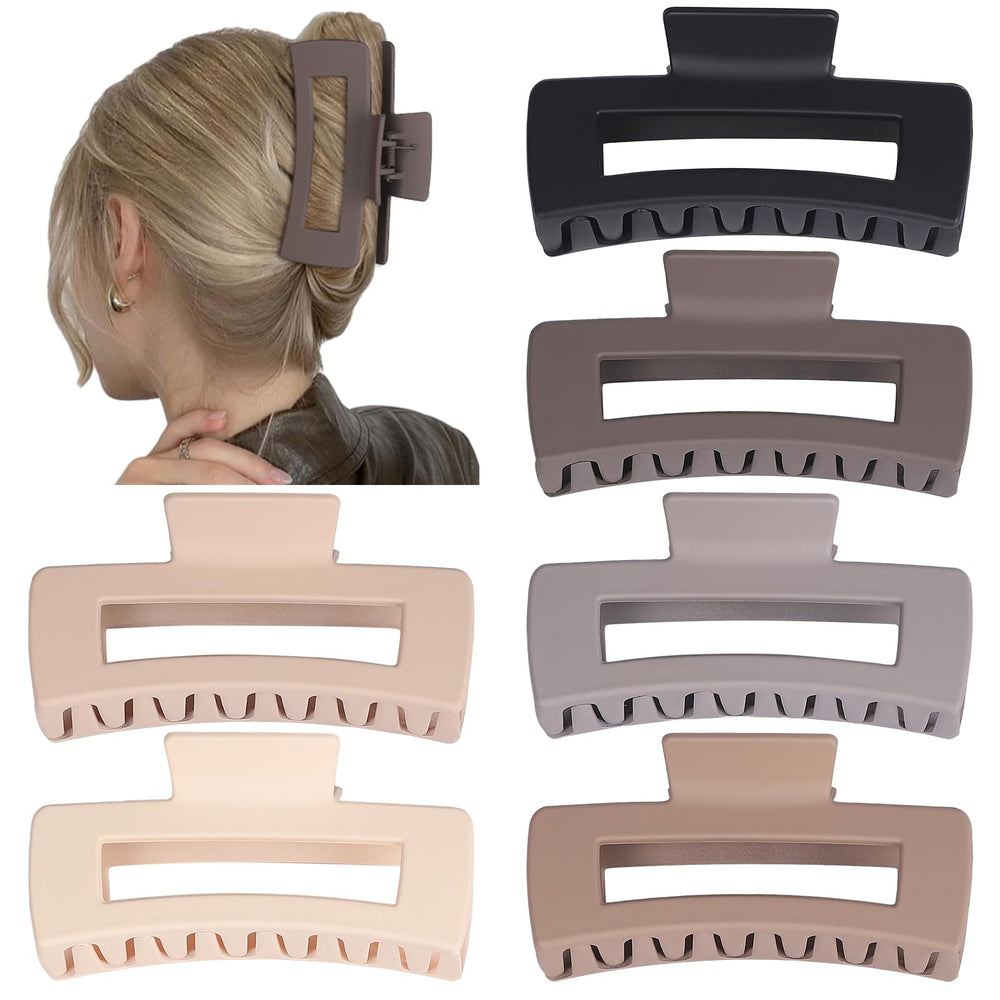 Sisiaipu prendedor de pelo antideslizante acrílico chocolate, ideal para cabello fino y grueso