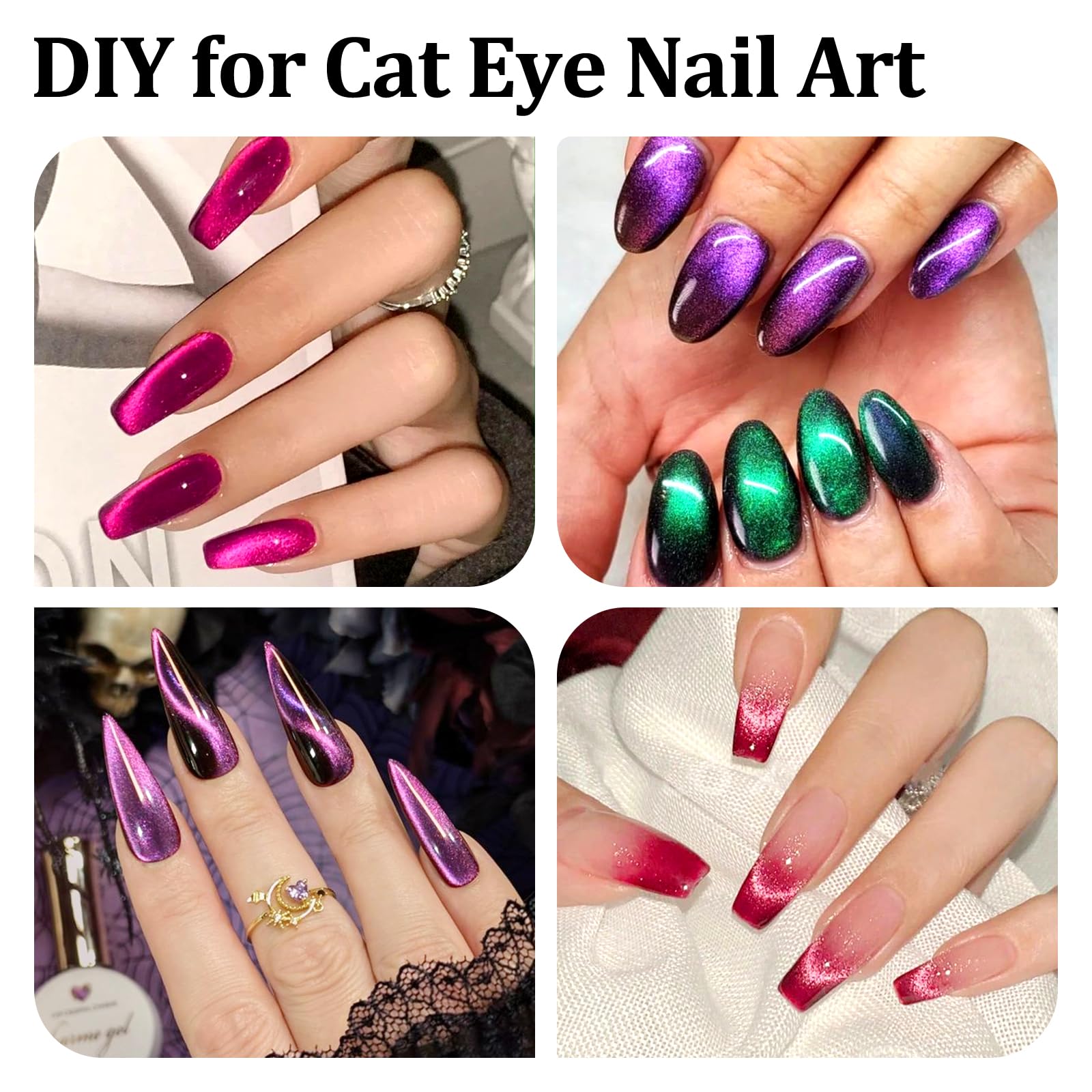 SIUSIO accesorios para uñas con imanes y ojo de gato.