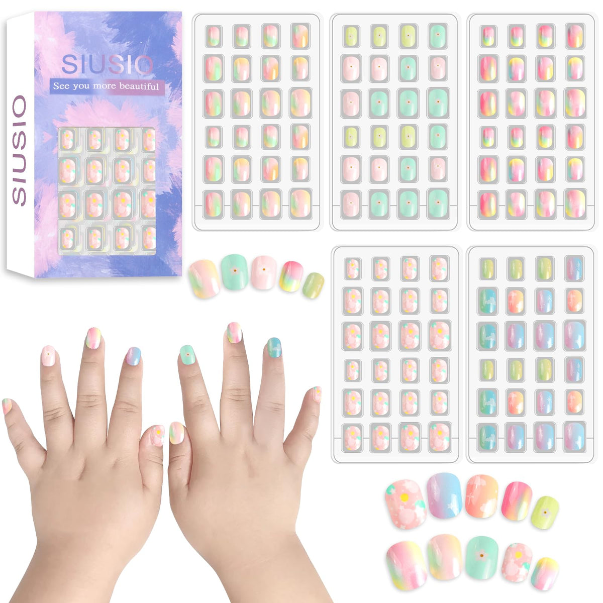 Unas Siusio prepegadas Gradiente Paraíso, aplicación rápida para niñas