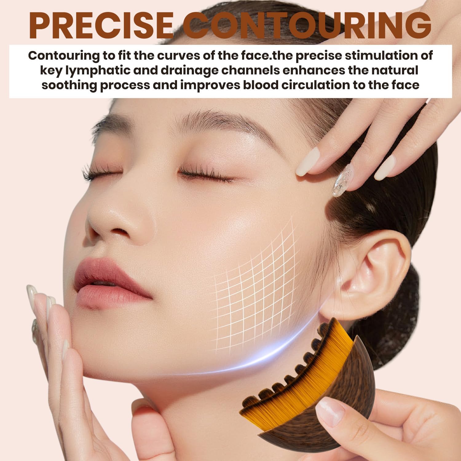 Masaje linfático sixco para rostro, facilita relajación facial después del cuidado.