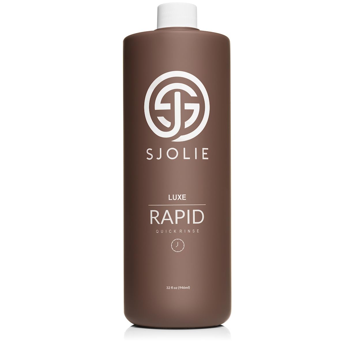 botella de SJOLIE Rapid Spray Tan Luxe ofrece secado rápido y tono uniforme.
