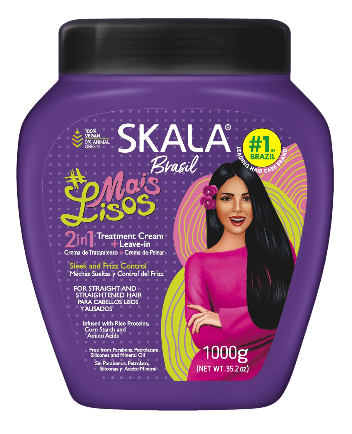 SKALA Mais Lisos - botella de acondicionamiento 2 en 1 para hidratación suave y control del frizz.