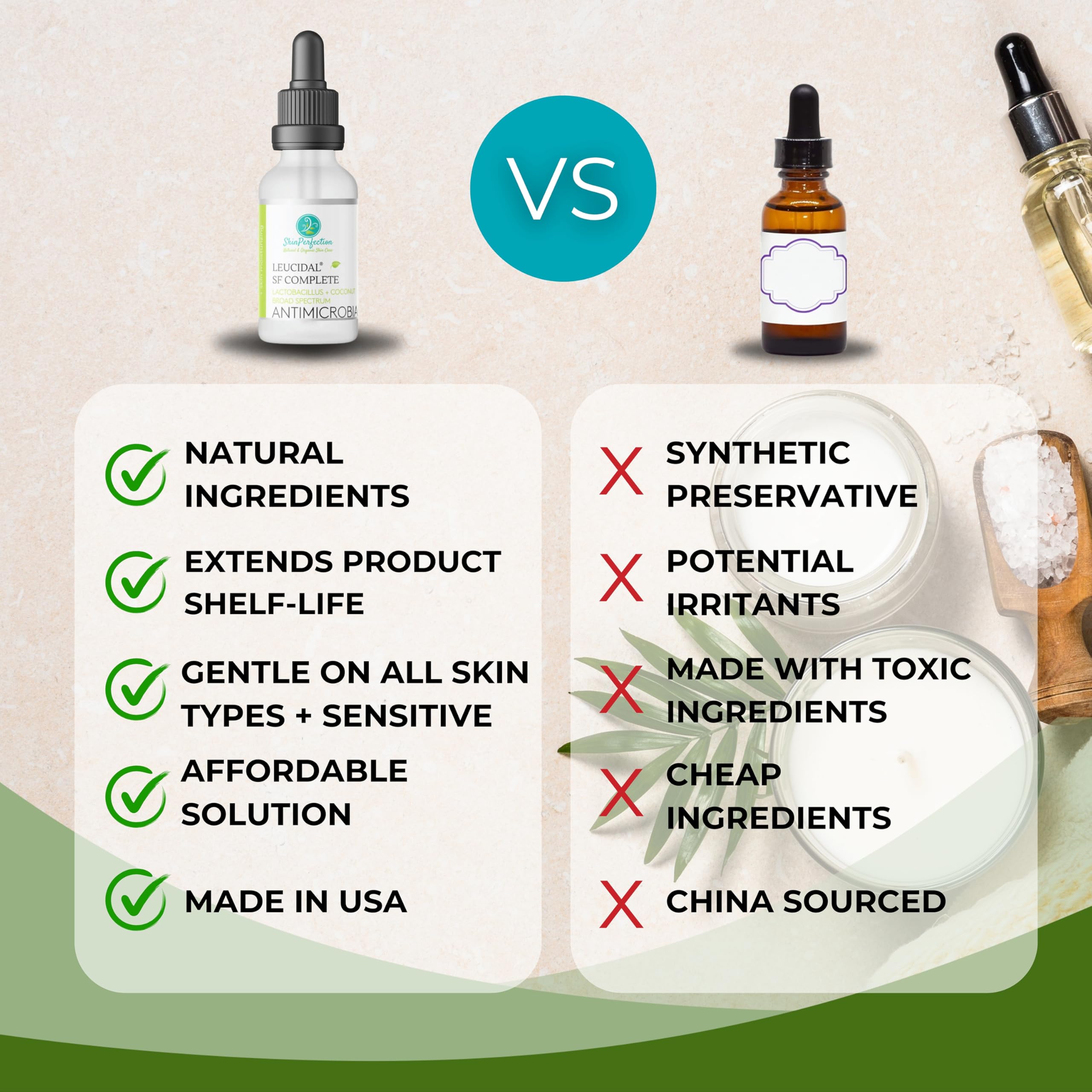 Skin Perfection Leucidal SF Complete protege serums DIY con base de glicerina.