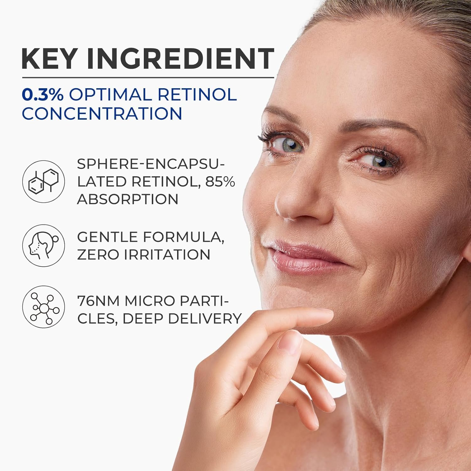 Dosis diaria controlada con SKINERSE para cuidado facial.