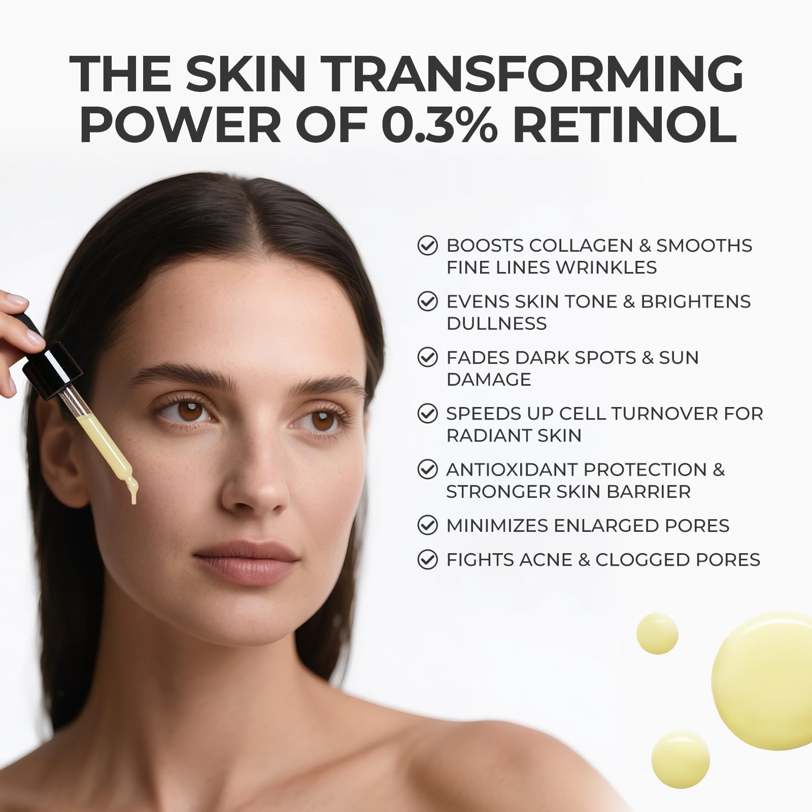 Textura ligera del serum SKINERSE, se absorbe rápido sin grasa.