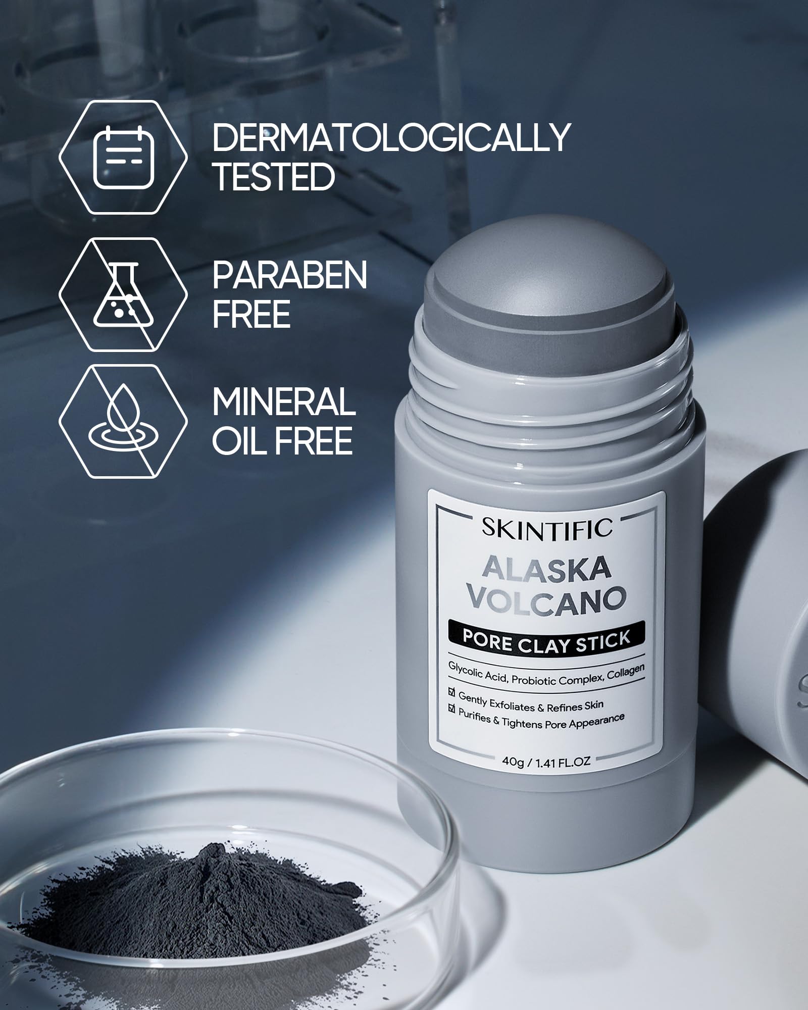 SKINTIFIC cuidado facial: ritual de arcilla para piel suave y refinada.