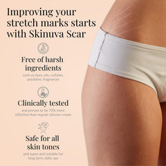 Skinuva estrías grandes, uso diario suave para la piel.