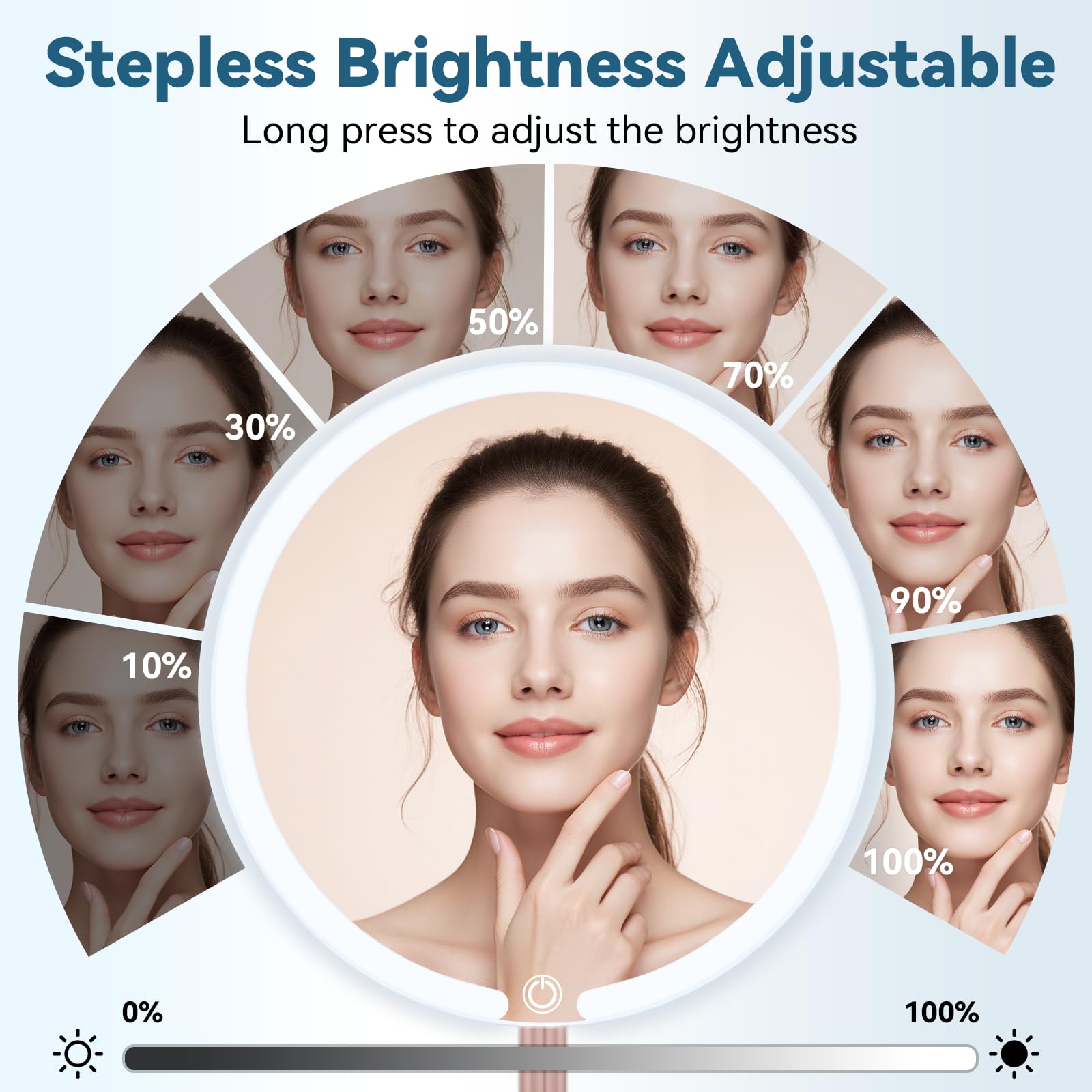 Control de brillo por táctil en el espejo SKSFLY para precisión en el maquillaje