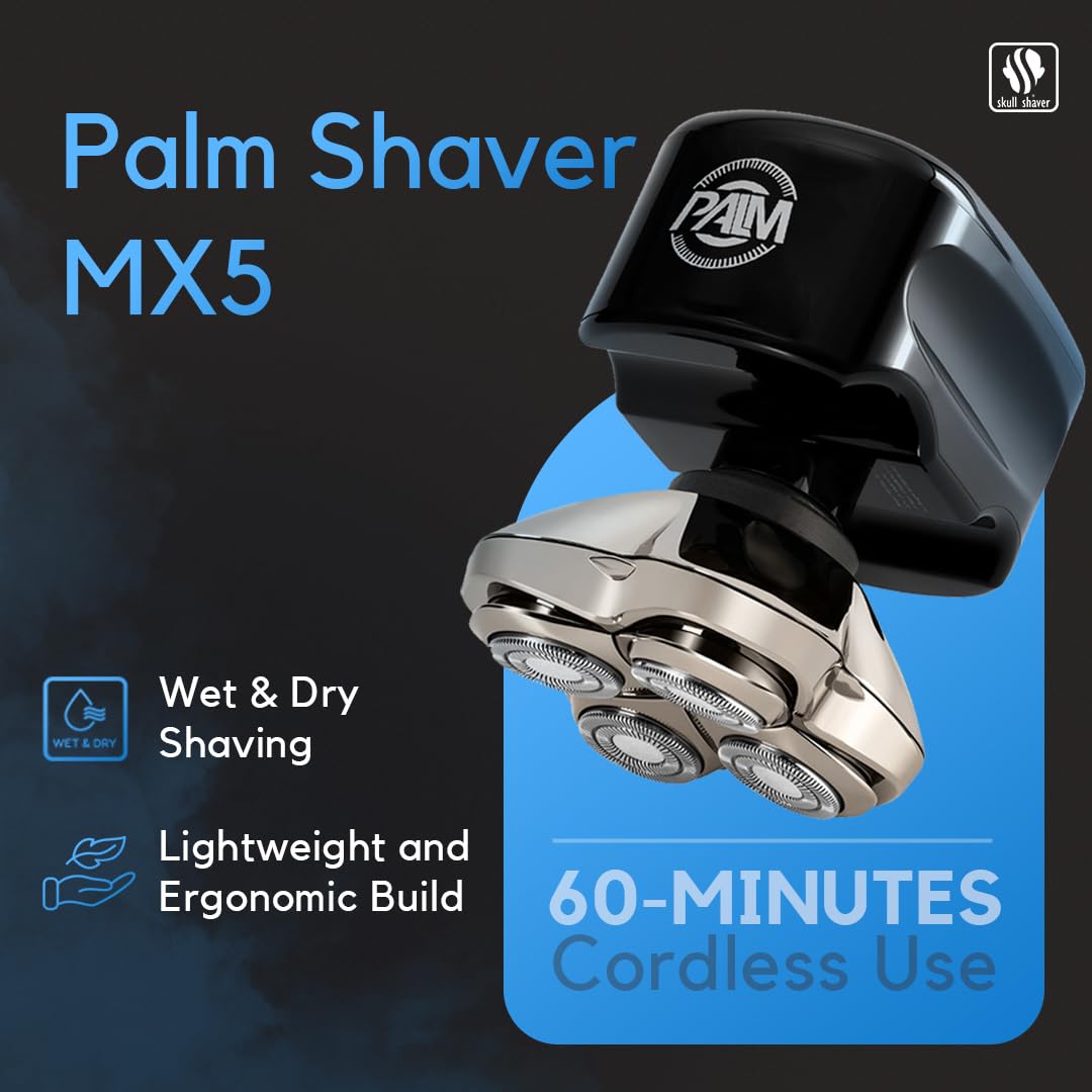 Diseño compacto del Skull Shaver Palm MX5 ideal para viaje