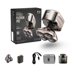 Skull Shaver Pitbull Platinum Pro PX5, vista del conjunto para un afeitado eficiente.
