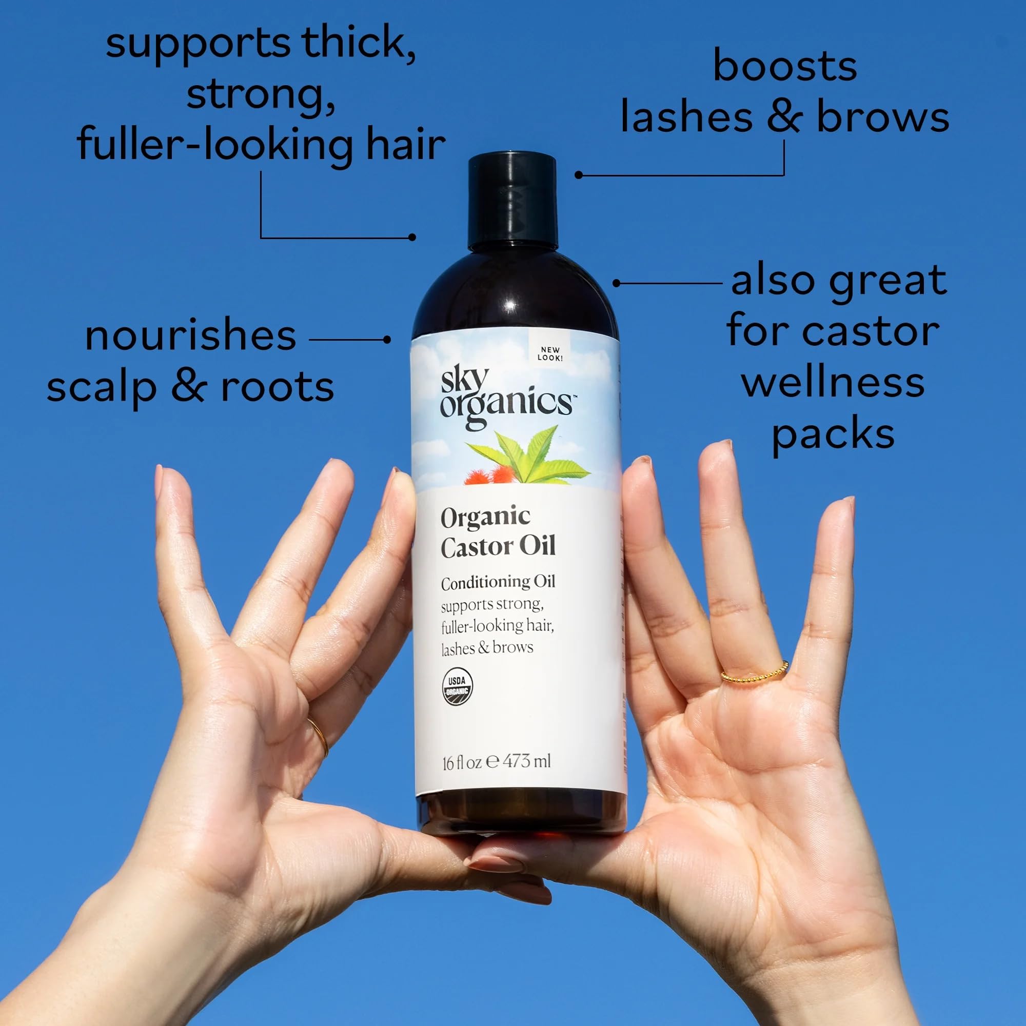 Sky Organics aceite orgánico vegano y libre de crueldad para cuidado diario.