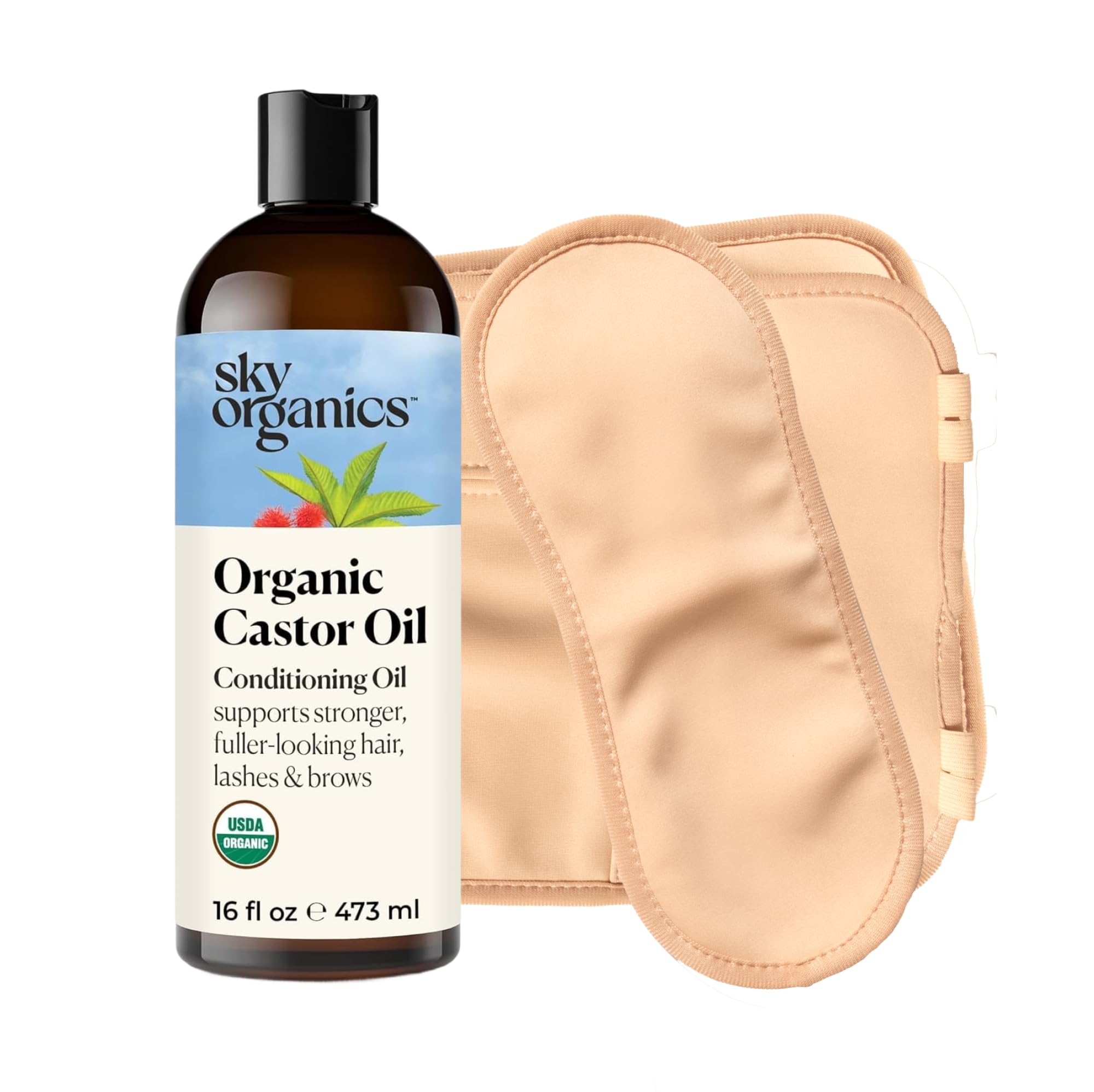 Sky Organics Aceite de Ricino en botella de 16 onzas para bienestar diario.