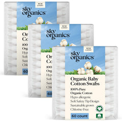 Sky Organics Coton Bebe: empaque de 180 unidades para uso diario suave.