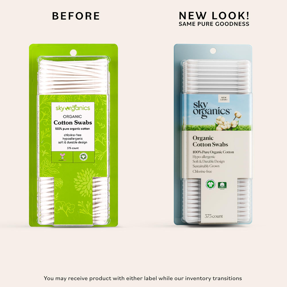 Sky Organics hisopos sin cloro para limpieza suave y segura