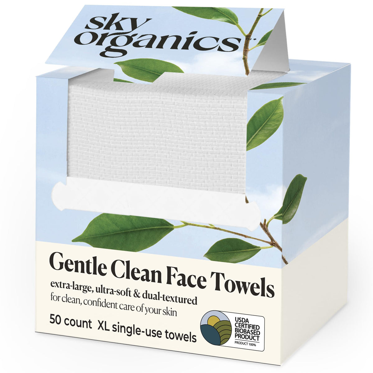 Sky Organics toallas faciales suaves de un solo uso para limpieza delicada