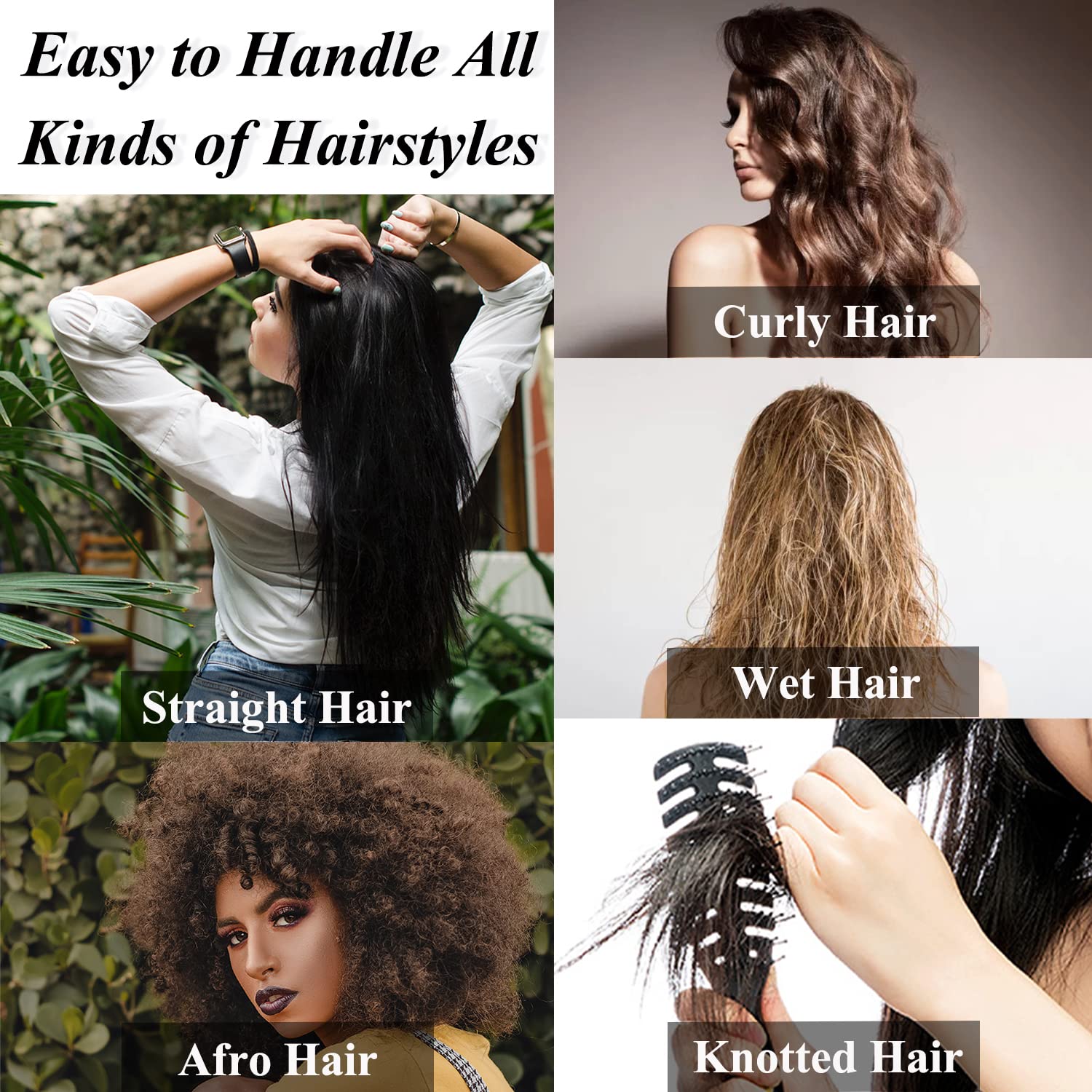 SmaringWing peine desenredante ideal para acondicionador en cabello grueso