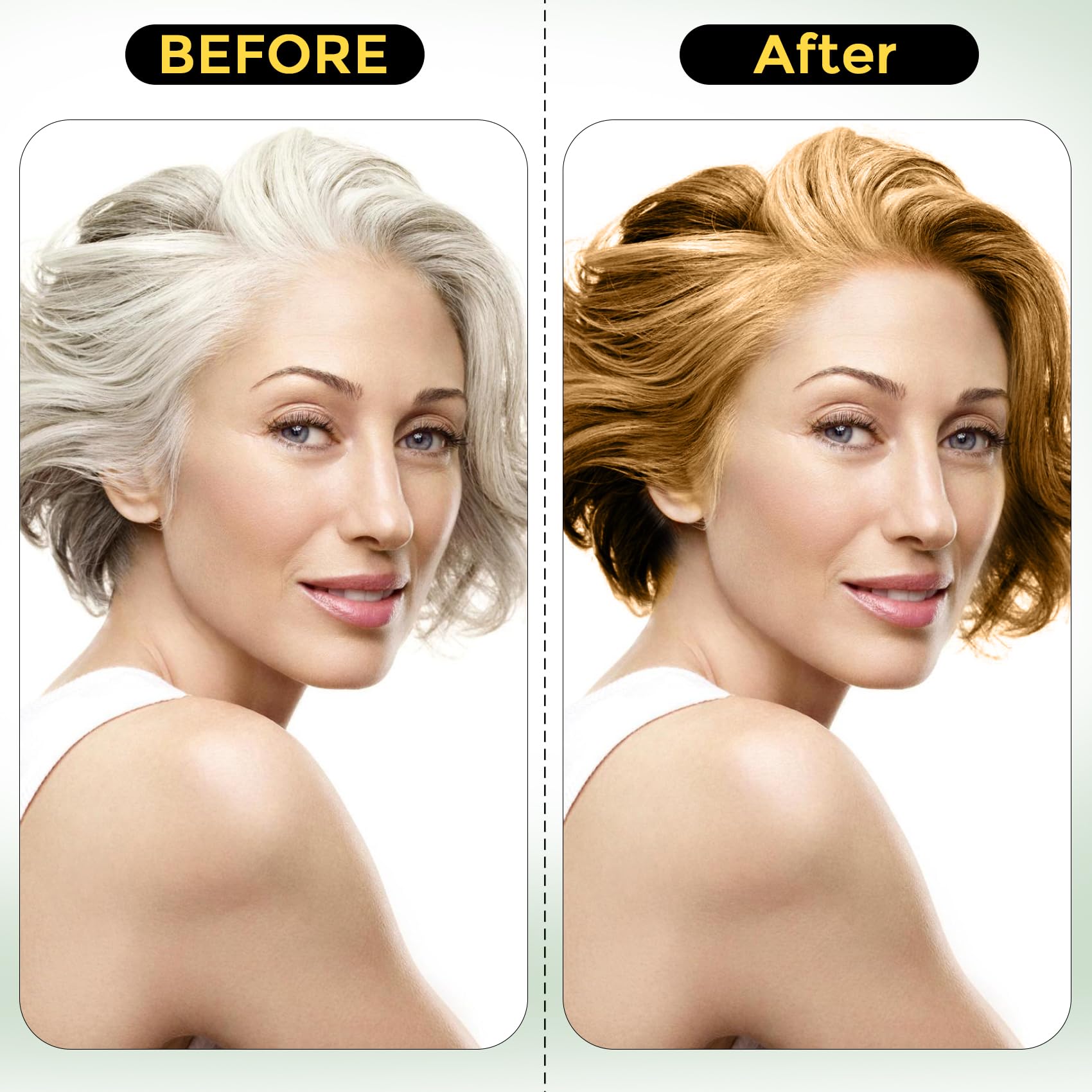 Sminktec castano-marron champu, cobertura de canas de forma natural.