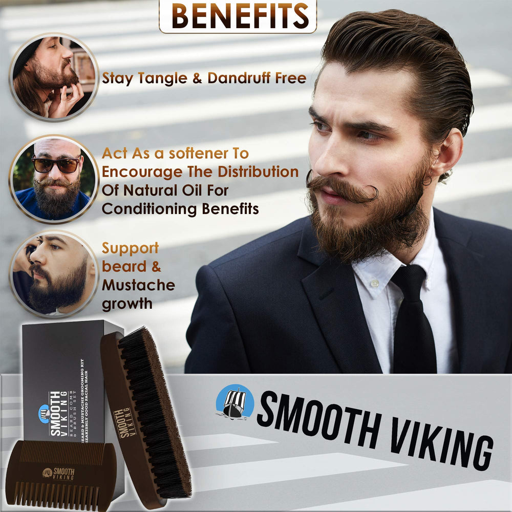 Smooth Viking Barba mango ergonómico para mayor control al peinar.