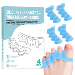 SNGBYTU espaciadores de dedos azul para yoga, mejoran la separación y la comodidad durante ejercicios.