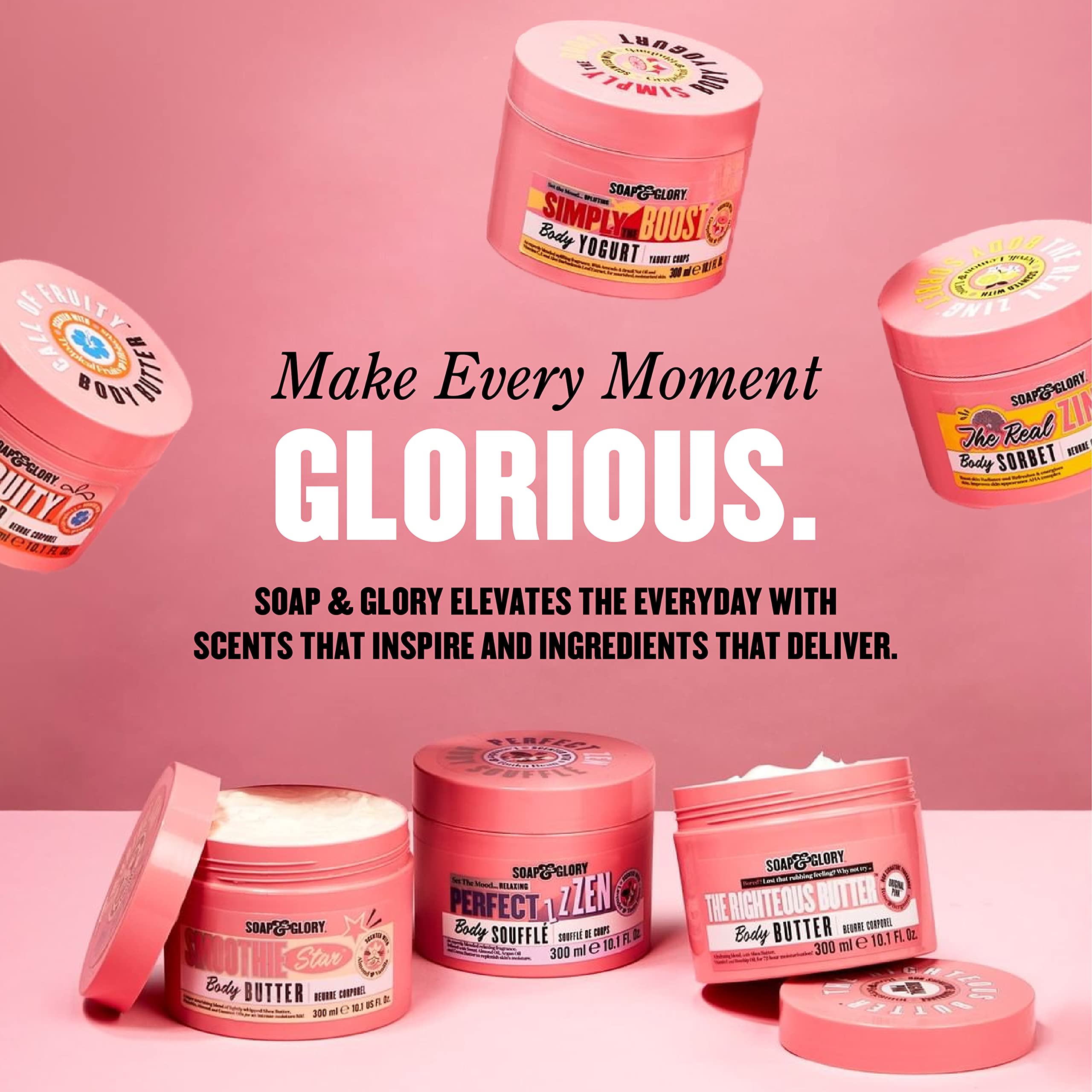 Estuche regalo elegante de Soap & Glory, ideal para regalar.