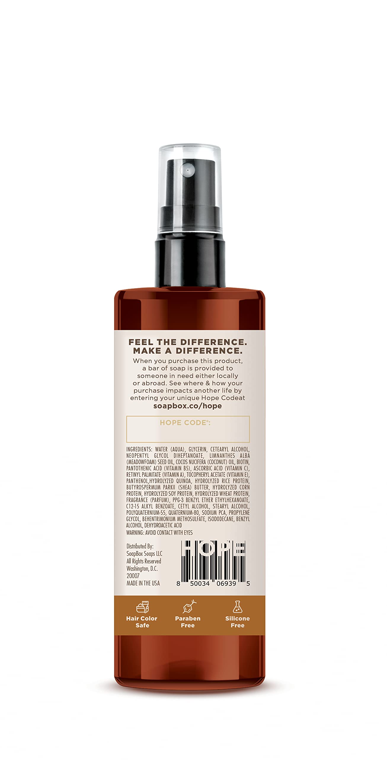 Soapbox Mane Tamer con aceite de coco nutre y suaviza el cabello