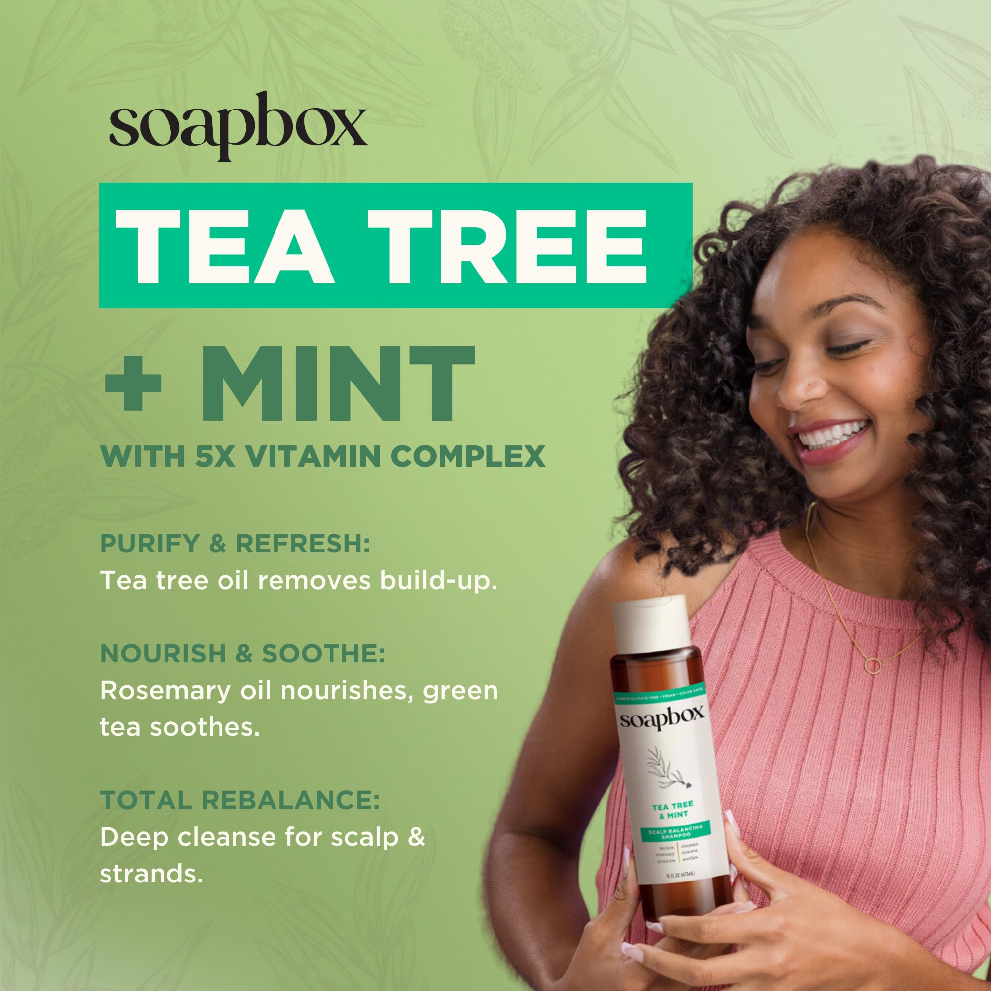 Les deux produits Soapbox arbre à thé ensemble apportent une expérience sensorielle rafraîchissante.