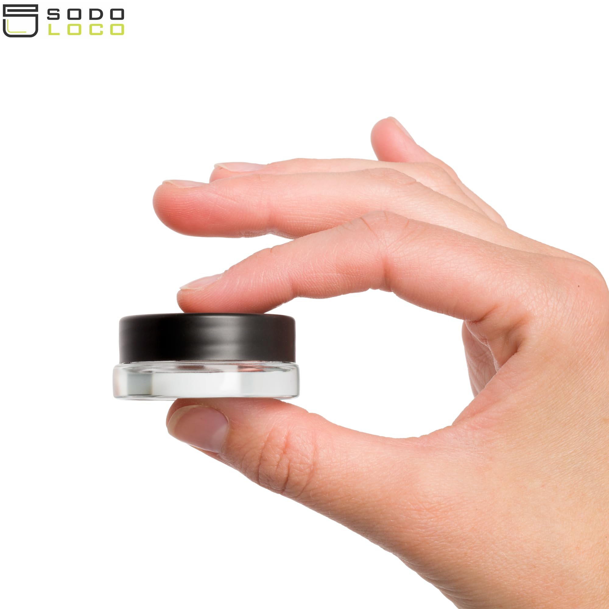 Frascos apilables SODO LOCO 7ml para organización ordenada.