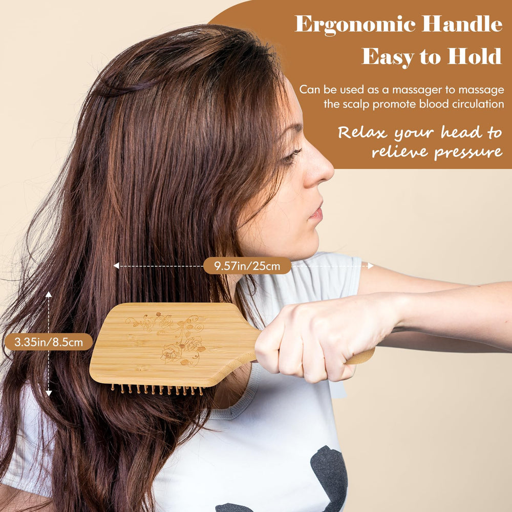 Mango ergonómico de bambú Sofmild, agarre cómodo y duradero.