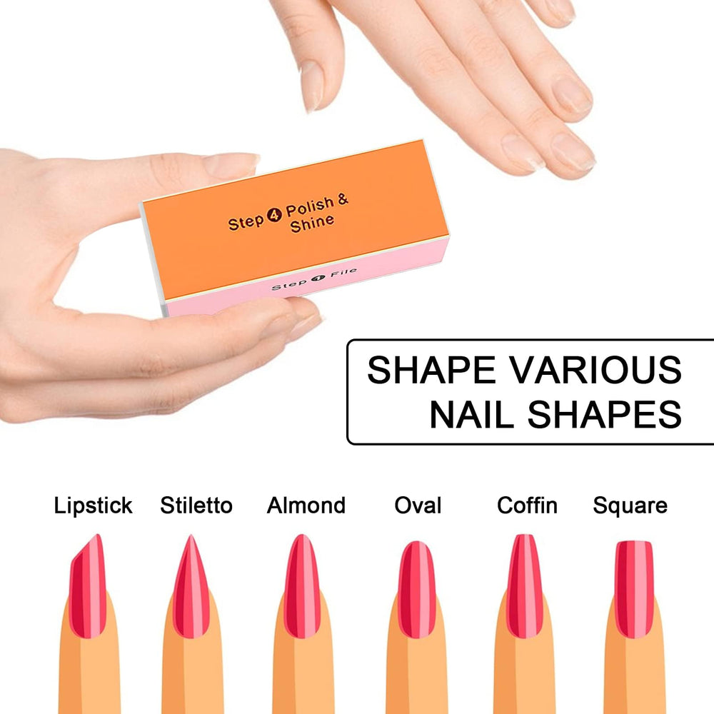 Dimensiones del bloque Soft 'N Style, tamaño compacto para manicura.