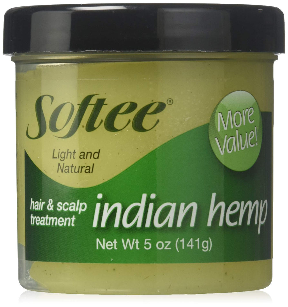 Softee Tratamiento Cabello cáñamo indio en frasco, brillo suave.