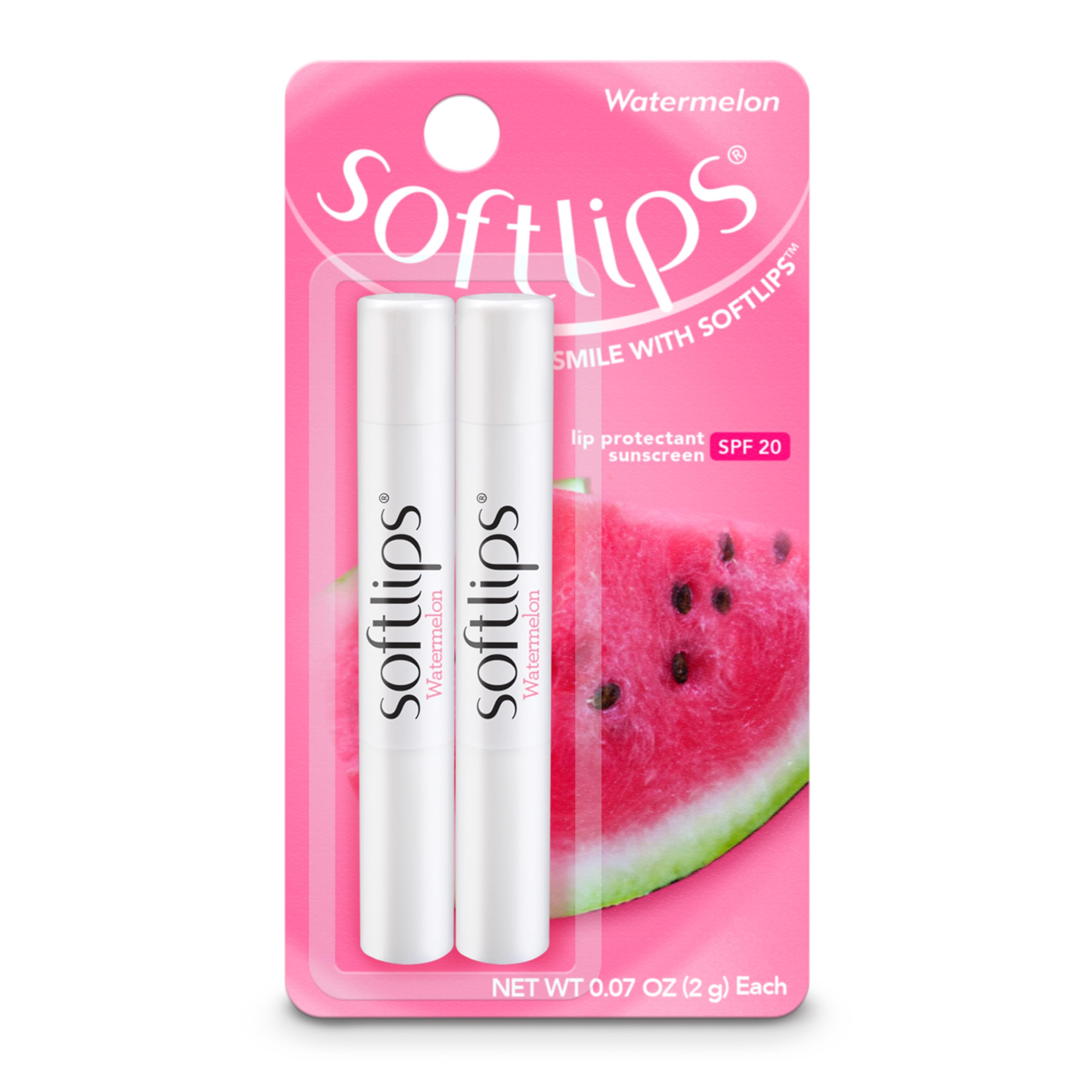 SoftLips Balsamo Labial Melon 2-pack SPF 20 para hidratacion diaria