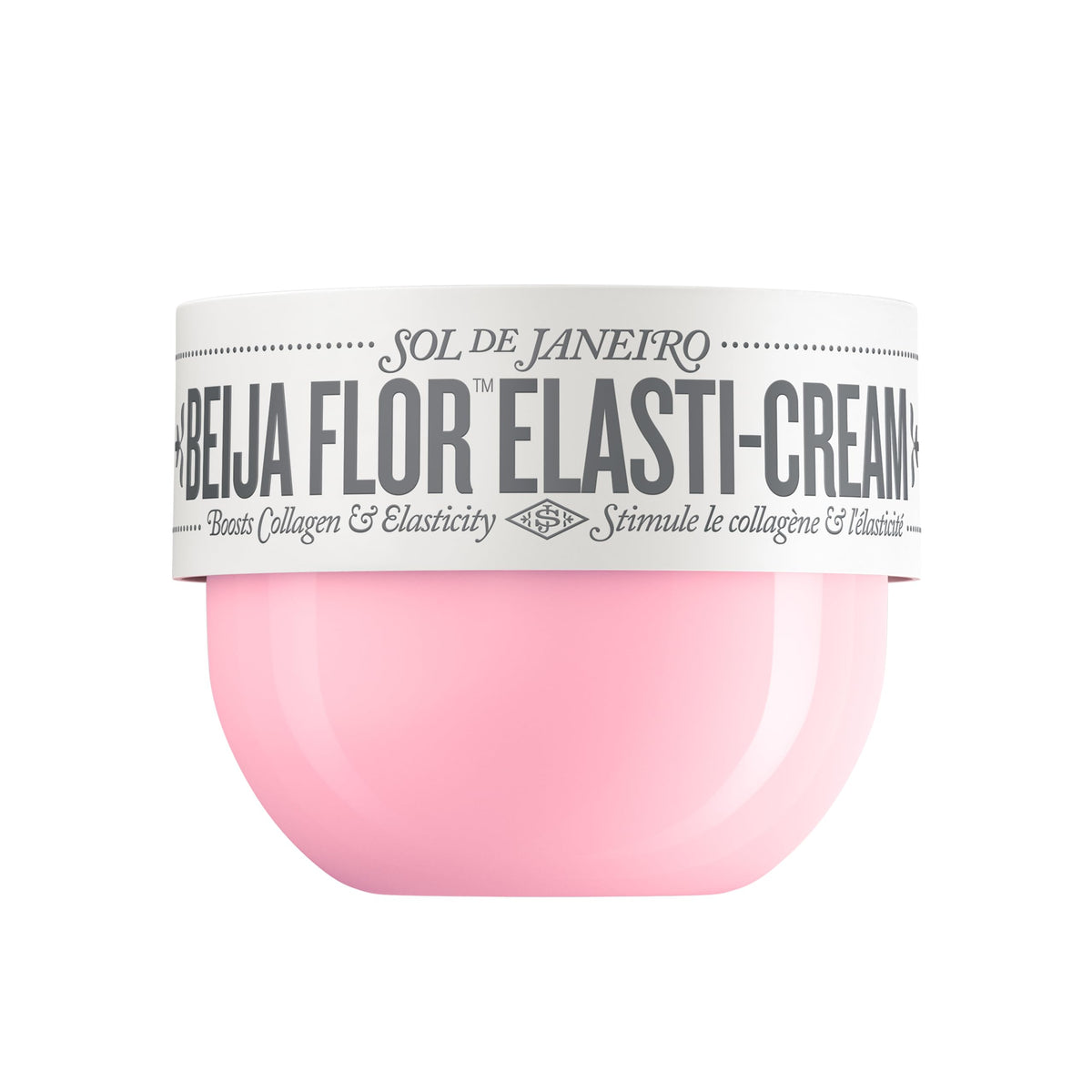 Sol de Janeiro Beija Flor Elasti-Cream: botella vertido para hidratación y textura suave de la piel