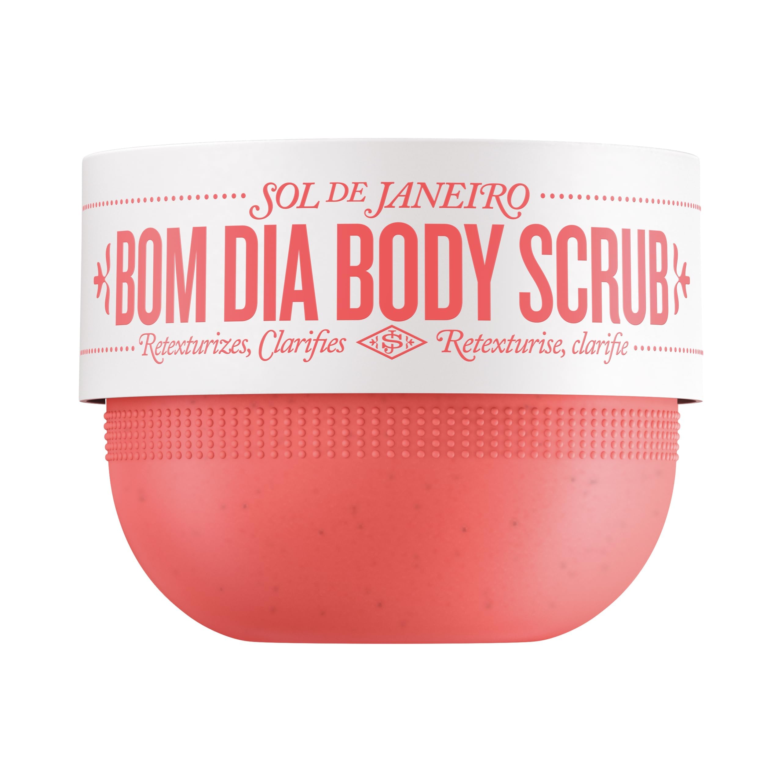 Sol de Janeiro Bom Dia Bright Scrub montre une texture exfoliante donnant une peau lisse.