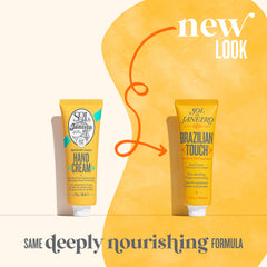 Sol de Janeiro crema de manos, primer plano de textura suave y absorción rápida