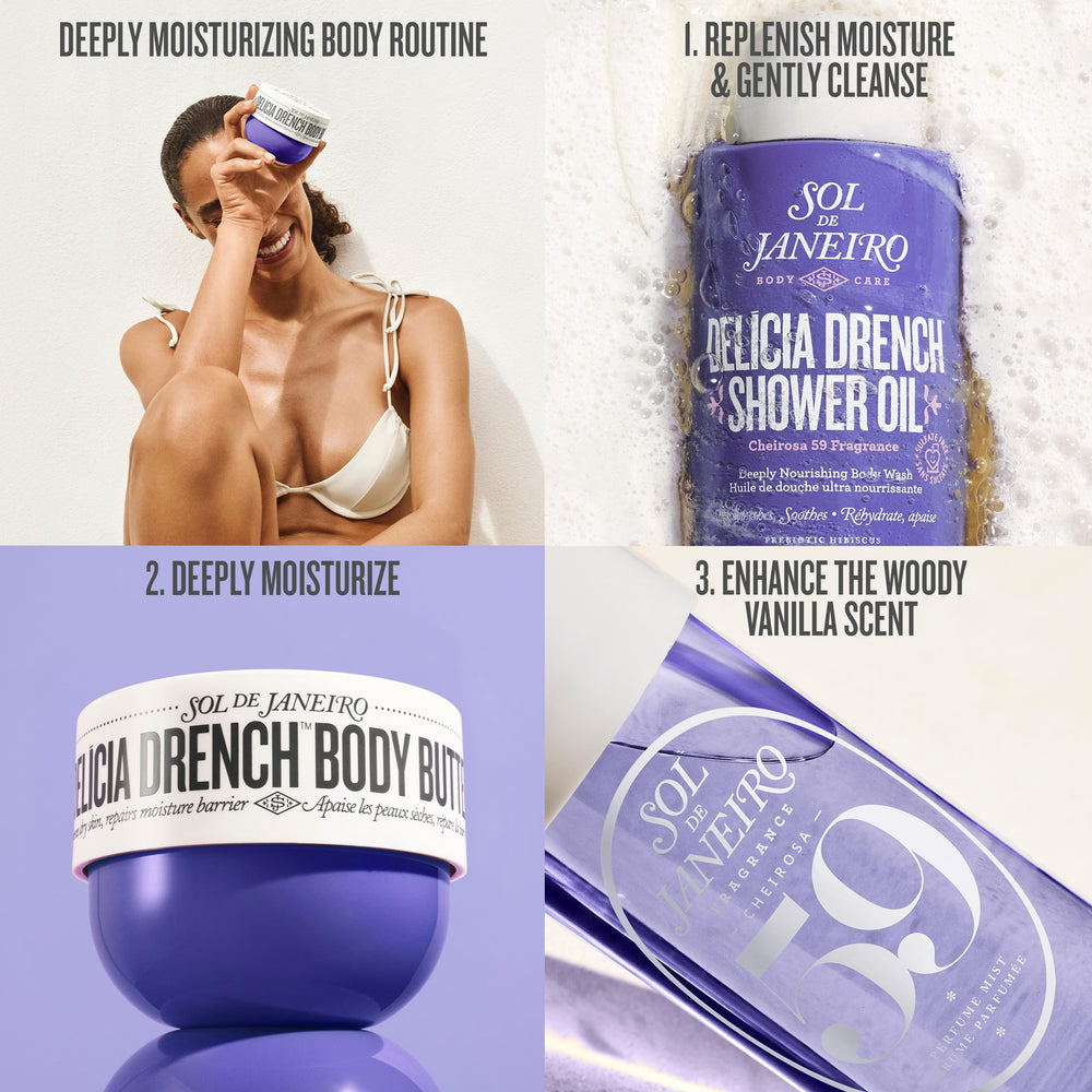 Sol de Janeiro Delicia Drench: notas-vanilla perfume vainilla envolvente para el cuidado diario.