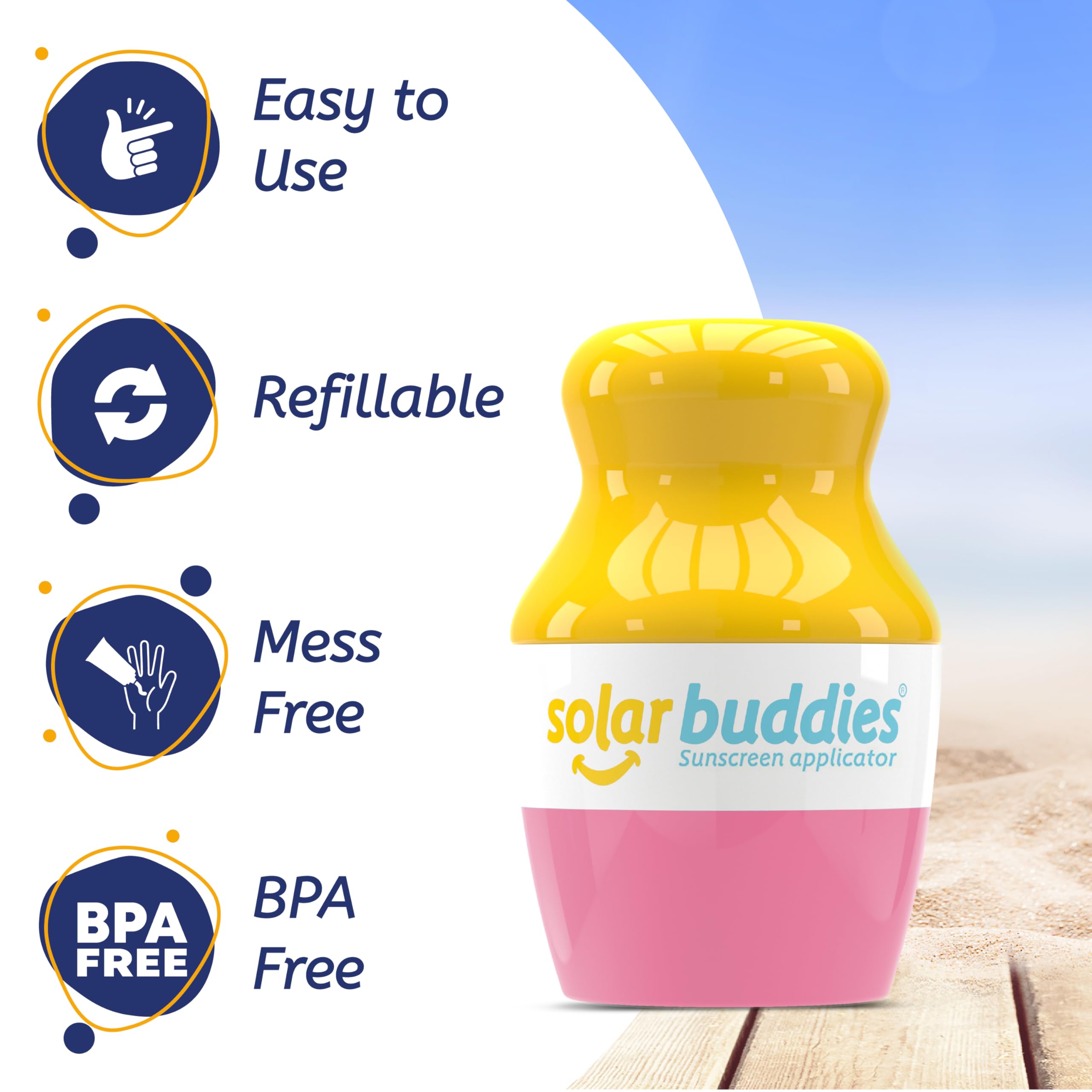 Solar Buddies capacidad 100 ml, tamaño perfecto para viajar.