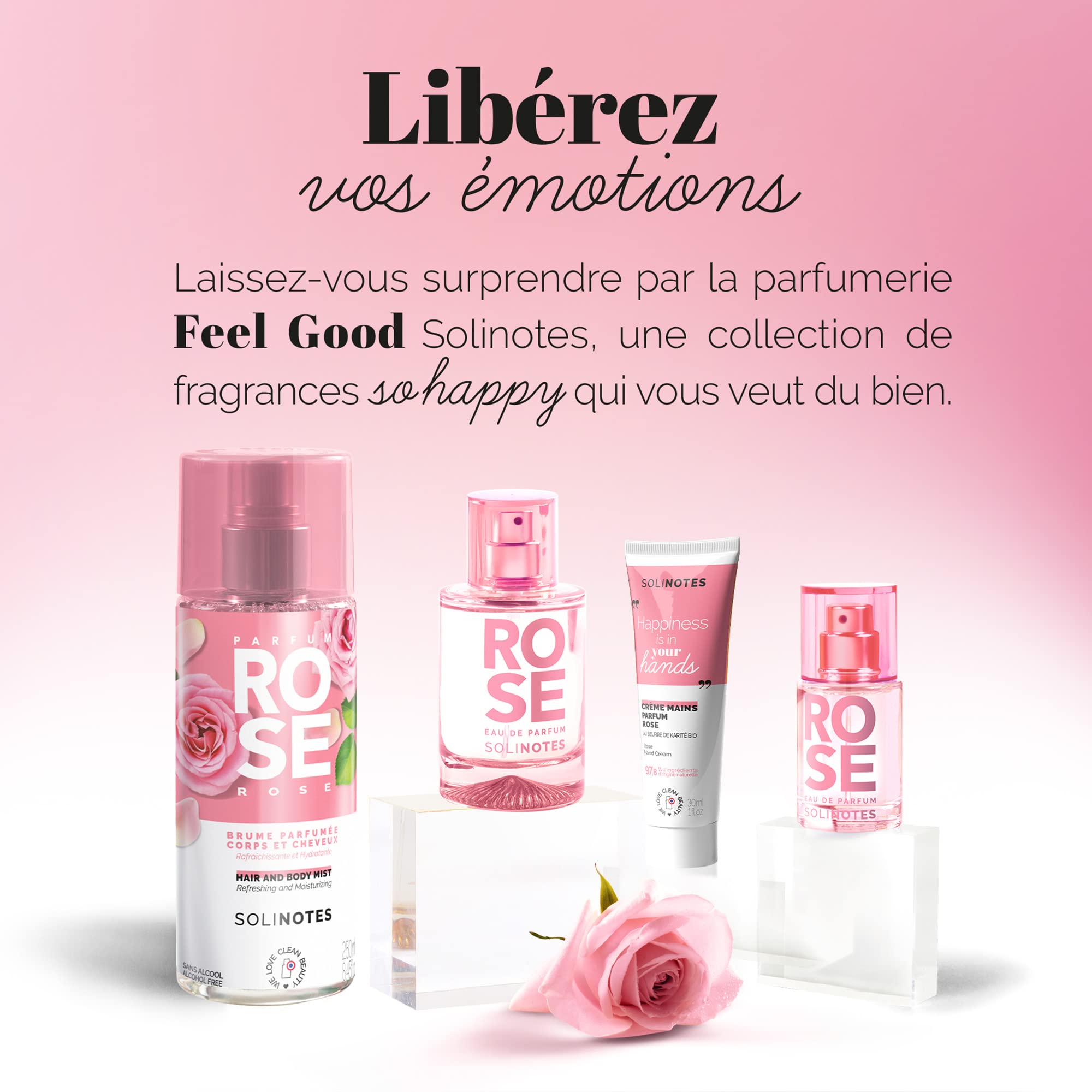 Solinotes Rose, complemento de cuidado corporal para una experiencia perfumada.