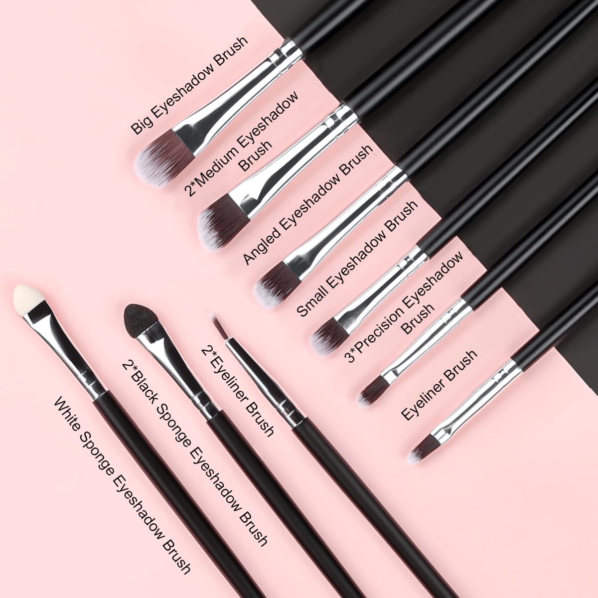 SOLVE brochas maquillaje 32 piezas – cerdas sintéticas densas para mezclar y difuminar.