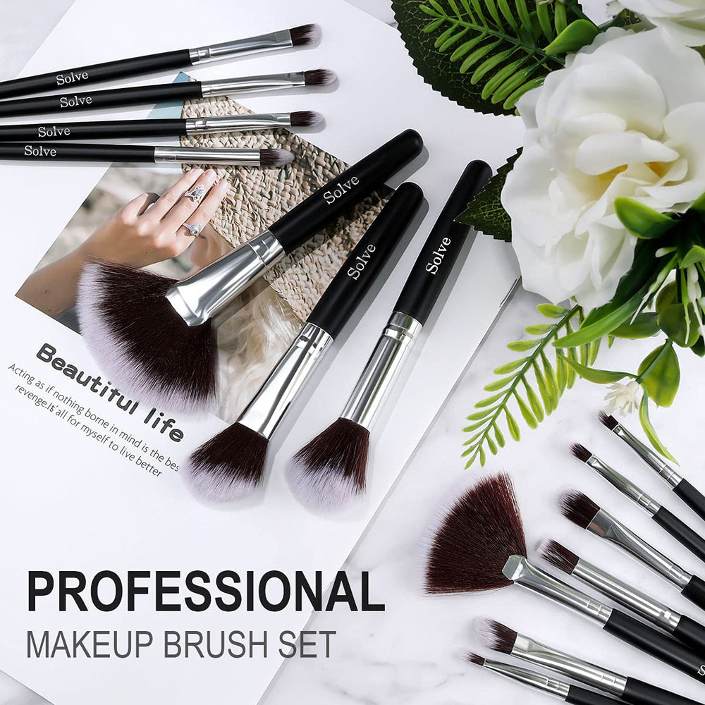 SOLVE brochas maquillaje 32 piezas – estuche para organizar y transportar el set.