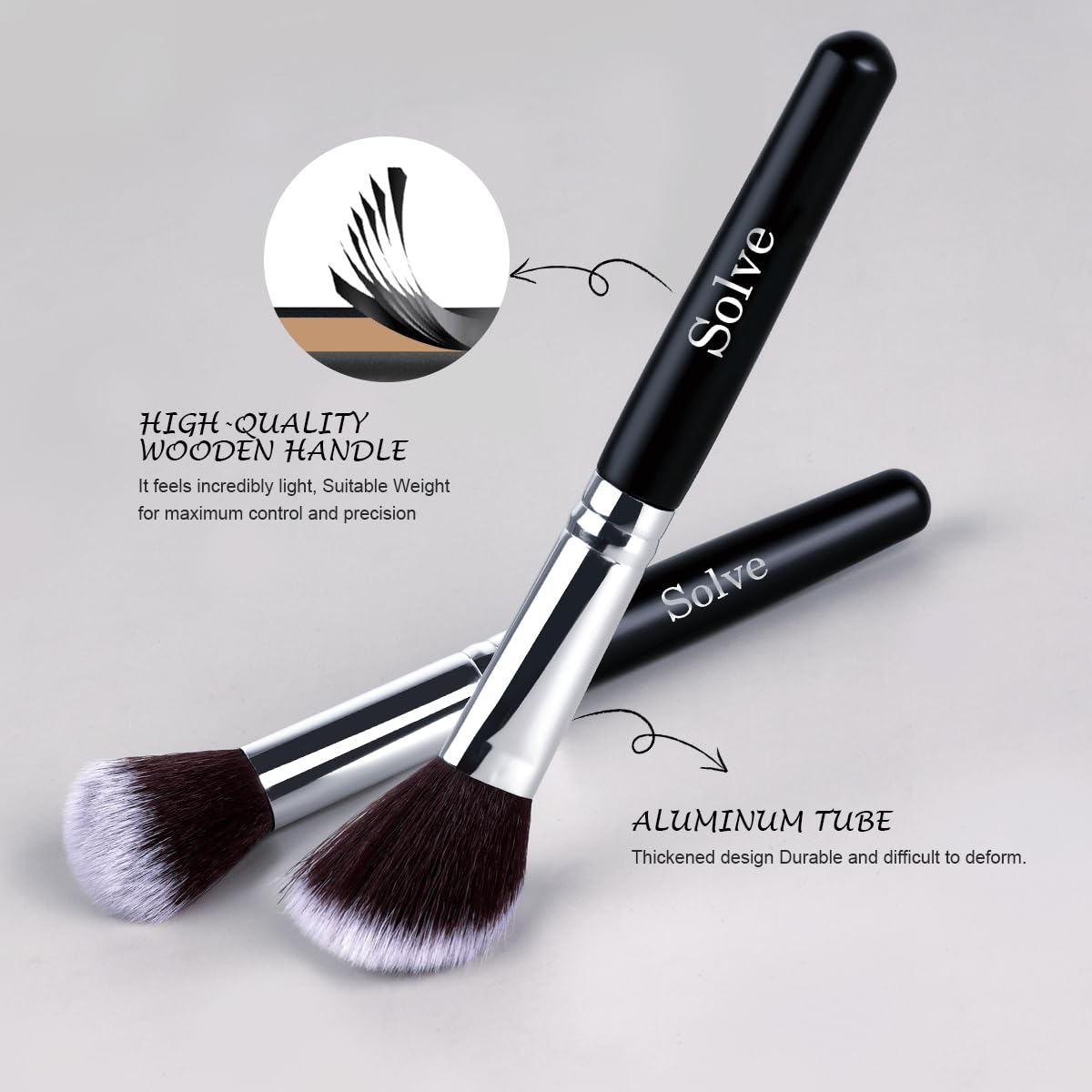 SOLVE brochas maquillaje 32 piezas – polvos para fijar el acabado.