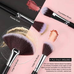SOLVE brochas maquillaje 32 piezas – brocha de ojos para difuminar sombras con precisión.
