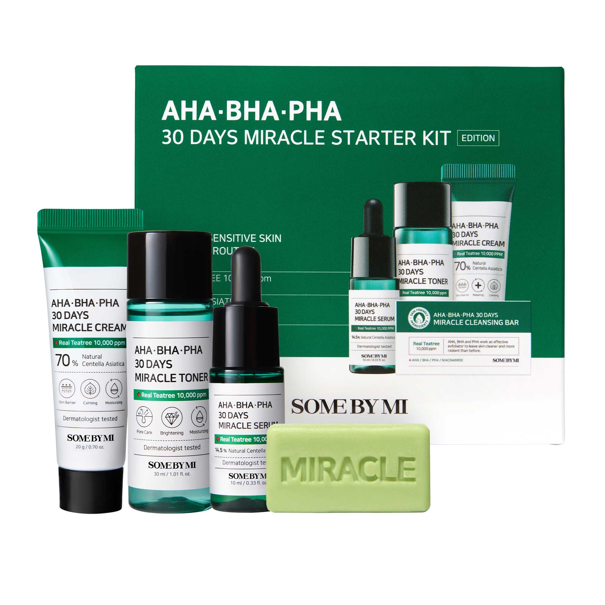 SOME BY MI AHA BHA PHA 30Days toner bottle highlighting pore care and refreshing feel